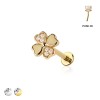 HEART CLOVER FLOWER THREADLESS (PUSH IN) 316L SURGICAL STEEL LABRET SET